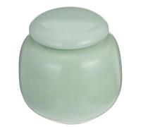 FOMIYES Simple Mini Ceramic Ashes Urn 100ml Light Green for Home | Ashes Casket, Keepsake Urn, Space-saving Ceramic Design, Portable round Cinerary Jar, Delicate Style