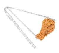 FOMIYES Simulation Fried Chicken Leg Pendant Necklace, Creative Food Model Pendant Chain for Women, Novelty Bbq Hanging Accessory for Clothing and Costume