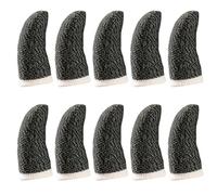 FOMIYES Sleeves Control Game Anti-sweat Fiber Black Copper Thumb 10pcs, Elastic and Touch Screen Compatible Finger Covers Designed for Enhanced Mobile Phone Gaming