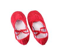 FOMIYES Slip Ballet Dance Shoes Lightweight Yoga Footwear with Elastic Band for Women and Adults Sole for Ballet Jazz Modern and Ballroom Dancing Red
