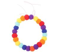 FOMIYES Small Dog and Cat Collar Adjustable 30-35Cm with Colourful Pom Pom, Soft Woollen Pet Necklace for Puppies, Decorative Collar Suitable for Walks and Celebrations