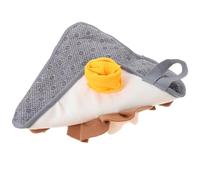 FOMIYES Small Pet Snuffle Mat for Rabbit and Guinea Pig, White Orange Polar Fleece Nose Work Feeding Cushion, Anti-slip Slow Feeder Training Mat for Little Pets
