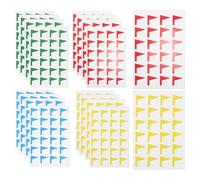 FOMIYES Small Red Flag Map Marker Stickers 288pcs Mixed Colors, Self-Adhesive Index Tabs for Learning, Decorative Planner Labels for Map Making and Study Notes Random Color
