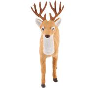 FOMIYES Small Reindeer Sculpture Tabletop Deer Decoration 23x6x26cm Realistic Elk Statue Christmas Figurines for Home Office Bedroom Décor
