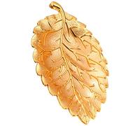 FOMIYES Snack Platter Stylish and Simple Design Golden Zinc Alloy with Leaf Texture for Holding Dried Fruits and Biscuits, for Home Decorations and Housewarming