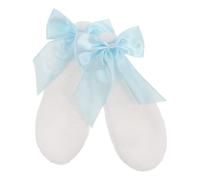 FOMIYES Soft Plush Bunny Ears Headband with Bow Lightweight Drop Ear Hairband for Women Kawaii Costume Accessory for Cosplay Parties Halloween and Themed Events Sky Blue