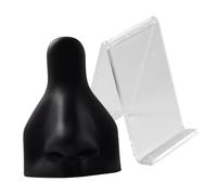 FOMIYES Soft Silicone Nose Model for Piercing Practice with Flexible Simulation Training Realistic Black Nose Display Stand for Teaching and Demonstration Use