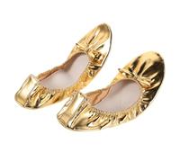 FOMIYES Soft Sole Ballet Shoes for Women Golden Split Sole Dance Slippers with High Elasticity Foot Protection Flats for Belly Dance Ballet Yoga Practice Versatile Performance Footwear