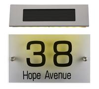 FOMIYES Solar Address Sign Light 18 LED Dual Color Solar Number Sign Lamp for House Outdoor Wall, Solar-powered Doorplate Light with Bright Illumination for Garden and Patio Use