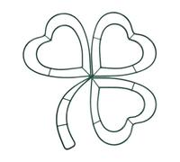 FOMIYES St Patrick’s Day Four Leaf Clover Metal Wreath Frame 33x31cm Green Shamrock Floral Wire Wreath Sign for Irish Festival Home Door Decoration