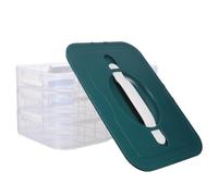 FOMIYES Stackable Green Plastic Egg Container for Refrigerator - 54-Slot Large Capacity 3-Layer Egg Storage Box Organizer for Kitchen and Fridge