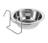 FOMIYES Stainless Steel Bird Food Bowl with Hook Medium Hanging Cage Feeder Parrot Feeding Cup for Pet Birds Suitable for Birdcages and Aviaries