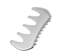 FOMIYES Stainless Steel Gua Sha Facial Massage Scraper - Comb-shaped Metal Muscle Scraper Tool for Scalp, Face, Neck - Portable Manual Beauty Massager for Home and Salon Use