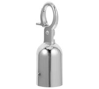 FOMIYES Stainless Steel Post Rope End Stopper Cap with Hook, Medium Silver Fence Barrier Accessory for Crowd Control, Safety Handrail and Flagpole Rope Fastener Compatible