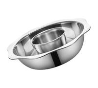 FOMIYES Stainless Steel Two-Flavor Hot Pot Pan 34cm with Divider, Thickened Divided Cooker for Induction and Gas Stove, Practical Chinese Style Hot Pot for Home Kitchen