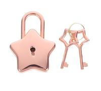 FOMIYES Star-shaped Mini Padlock with Key, Rose Gold Compact Metal Diary Lock for Notebook, Small Vintage Style Lock for DIY Accessories and Personal Storage