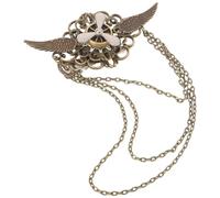 FOMIYES Steampunk Brooch Pin with Wings and Chain Vintage Goth Style Hair Clip Accessory for Parties and Cosplay Multifunctional Metal Hairpin with Tassel for Elegant Hair Claws and Daily