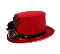 FOMIYES Steampunk Top Hat with Functional Goggles Skull Hand and Rose Design Breathable Gothic Costume Hat for Men and Women for Halloween Parties Cosplay and Outdoor Events