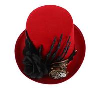 FOMIYES Steampunk Top Hat with Monocle Goggles Skull Hand Feathered Rose Design for Halloween Costume Cosplay and Outdoor Events Unique Retro Fashion Accessory for Men Women