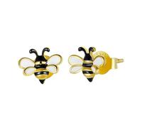 FOMIYES Sterling Silver Bee Earrings for Women Minimalist Gold Plated Black Enamel Insect Ear Jewelry Chic Fashion Accessory for Birthday Wedding Party