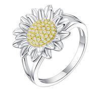 FOMIYES Sunflower Jewelry for Women Elegant Cubic Zirconia Ring for Weddings Birthdays and Valentine Day Unique for Her Stylish Sunflower Design to Brighten Any Occasion
