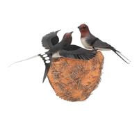 FOMIYES Swallows Figurine Bird Nest Wall Decoration for Tree and Wall 9.04x5.89x3.93in Realistic Resin Nest with Delicate Details Beautiful Appearance Outdoor Garden Ornament