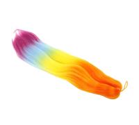 FOMIYES Synthetic Pre Stretched Braiding Wig High Temperature Resistant Rainbow Crochet Braids Hair Extension for Women Suitable for Daily Hairstyles