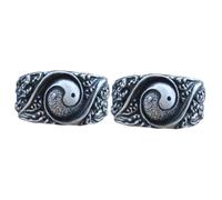 FOMIYES Taoism Ring Retro Design Statement Ring for Chinese Costume Jewelry for Evening Parties Weddings Halloween and Daily Wear Premium Quality Copper Material Unique Yin Symbol