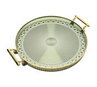 FOMIYES Tea Tray Serving Tray Plastic Storage Dish Single-Layer Water Drainage Tea Set Holder Small Fruit Green Decorative Beverage Organizer for Home Living Room