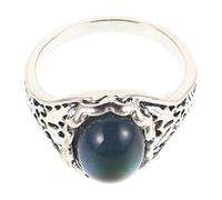 FOMIYES Temperature Colour Changing Ring Feeling Ring Mood Rings for Women Alloy, 2.60X2.30X2.00CM, Alloy, stone, No Gemstone