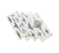 FOMIYES Temporary Tattoo Stickers 4pcs Decorative Body Decals for Women Belly and Chest, Unique Pattern Waterproof Body Art Stickers for Party and Diy Skin Decoration