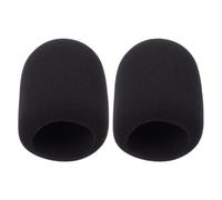 FOMIYES Thickened Sponge Microphone Covers with Enlarged Design 2pcs Protective Mic Protectors Black Universal Microphone Accessories for Conference Rooms and News Interviews