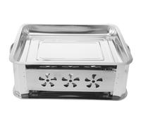 FOMIYES Thickened Stainless Steel Rectangular BBQ Fish Grill Pan with Four Legs, Food Holding Buffet Tray for Charcoal Grilling and Hot Pot, Sturdy Buffet Accessory for Outdoor Cooking