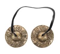 FOMIYES Tibetan Tingsha Cymbals Pair Brass Meditation Bells Buddhist Auspicious Finger Chimes for Yoga Sound Healing Mindfulness Relaxation Instruments Random Style