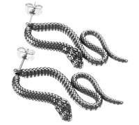 FOMIYES Titanium Steel Snake Earrings for Women and Men Unique Gothic Punk Design Studs for Halloween Cosplay Stage Performance Gift for Friends and Loved Ones