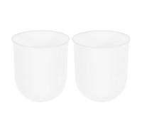 FOMIYES Toilet Brush Cup 2Pcs Replacement Plastic Holder for Bathroom Cleaning Brushes White Round Base Container Loo Scrubber Bowl Insert for Home Hotel Use 10cm Height
