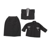FOMIYES Traditional Japanese Kimono for Boys Black Kimono Costume Japanese Style with Easy Wear Design Cultural Outfit for Festivals and Special Occasions