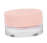 FOMIYES Travel Body Powder Case Elastic Plastic Little Mesh Makeup Case Portable Empty Loose Powder Box with Mirror