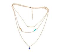 FOMIYES Turquoise Clavicle Necklace for Women Lightweight Copper Tube Neck Jewelry Stylish Blue Eye Pendant Versatile Color Graceful Design Comfortable Fit