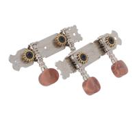 FOMIYES Ukulele Tuning Pegs Set 4-string Dual-hole Steel Shaft Tuners with Knobs Acoustic Ukulele Repair String Pegs Musical Instrument Replacement Parts