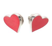 FOMIYES Valentines Day Heart-shaped Enamel Pins 2pcs Pack, Red Love Lapel Brooches for Women Party Accessories, Romantic Heart Clothing Pins for Valentines Outfits