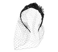 FOMIYES Veil Headband Mesh Rhinestone Flapper Retro Bridal Wedding Hair Accessory for Women Bride Bridesmaid Tea Party Occasion