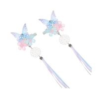 FOMIYES Vintage Butterfly Hair Clips Blue Pink for Chinese Style Hair Clamps Hanfu Headwear Hairpins for Parties Performances Proms