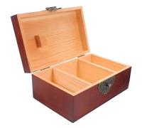FOMIYES Vintage Jewelry Box: Elegant Carved Patterns - Solid Wood Construction - Empty Treasure Chest For Storing Jewelry - Desktop Trinket Case 8.37"X5.23"X3.73"