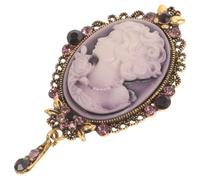FOMIYES Vintage Lady Portrait Brooch Pin with Shining Diamond Embossed Design Victorian Brooch for Women and Teen Classic Fashionable Accessory for Party Concert Business Ball Winter Wear