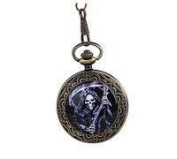 FOMIYES Vintage Pocket Watch Chain Classic Skeleton Design Bronze Men Watch Read Roman Numerals