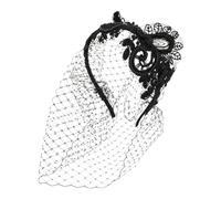 FOMIYES Vintage Rhinestone Bride Veil Headband with Mesh Flapper Fascinator Retro Bridal Hair Accessory for Wedding Tea Party Elegant Inspired Headwear