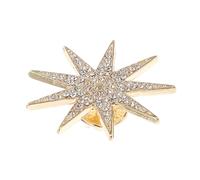 FOMIYES Vintage Rhinestone Brooch Pin Retro Alloy Six Pointed Star Badge for Women Elegant Lapel Accessory for Suits Backpacks Hats Unique Classic Design for Stylish Outfits
