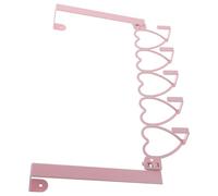 FOMIYES Wall-Mounted Bathroom Towel Holder 5-Hook Rack with Heart Design, Iron Over-The-Door Hooks for Towel Storage and Organizer, Removable and Space-Saving Back of Door Hanger