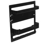 FOMIYES Wall-Mounted Key Holder with Remote and Mail Organizer Box, Black Entryway Hook Rack for Front Door, Hallway, Office Storage of Keys, Mail, Sunglasses, and Small Accessories